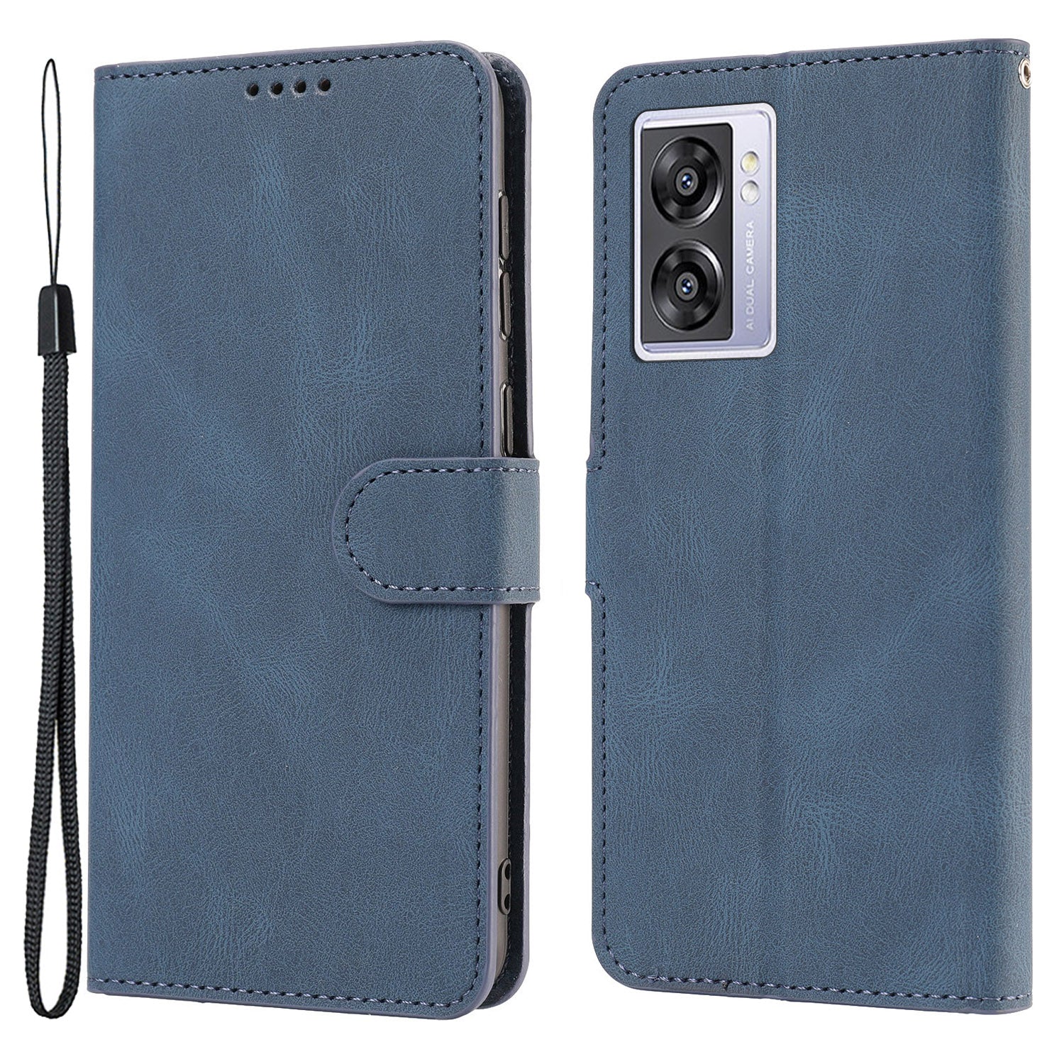 Leather Phone Case for Oppo A57 (2022) 5G / A77 5G / A97 5G / Realme Q5i / V23 5G / Narzo 50 5G / OnePlus Nord N300 5G , Wallet Stand Flip Cover