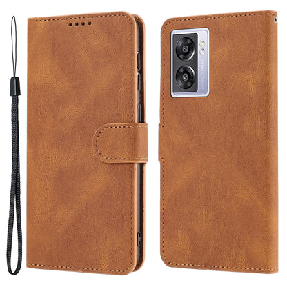 Leather Phone Case for Oppo A57 (2022) 5G / A77 5G / A97 5G / Realme Q5i / V23 5G / Narzo 50 5G / OnePlus Nord N300 5G , Wallet Stand Flip Cover