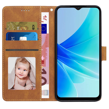 Leather Phone Case for Oppo A57 (2022) 5G / A77 5G / A97 5G / Realme Q5i / V23 5G / Narzo 50 5G / OnePlus Nord N300 5G , Wallet Stand Flip Cover
