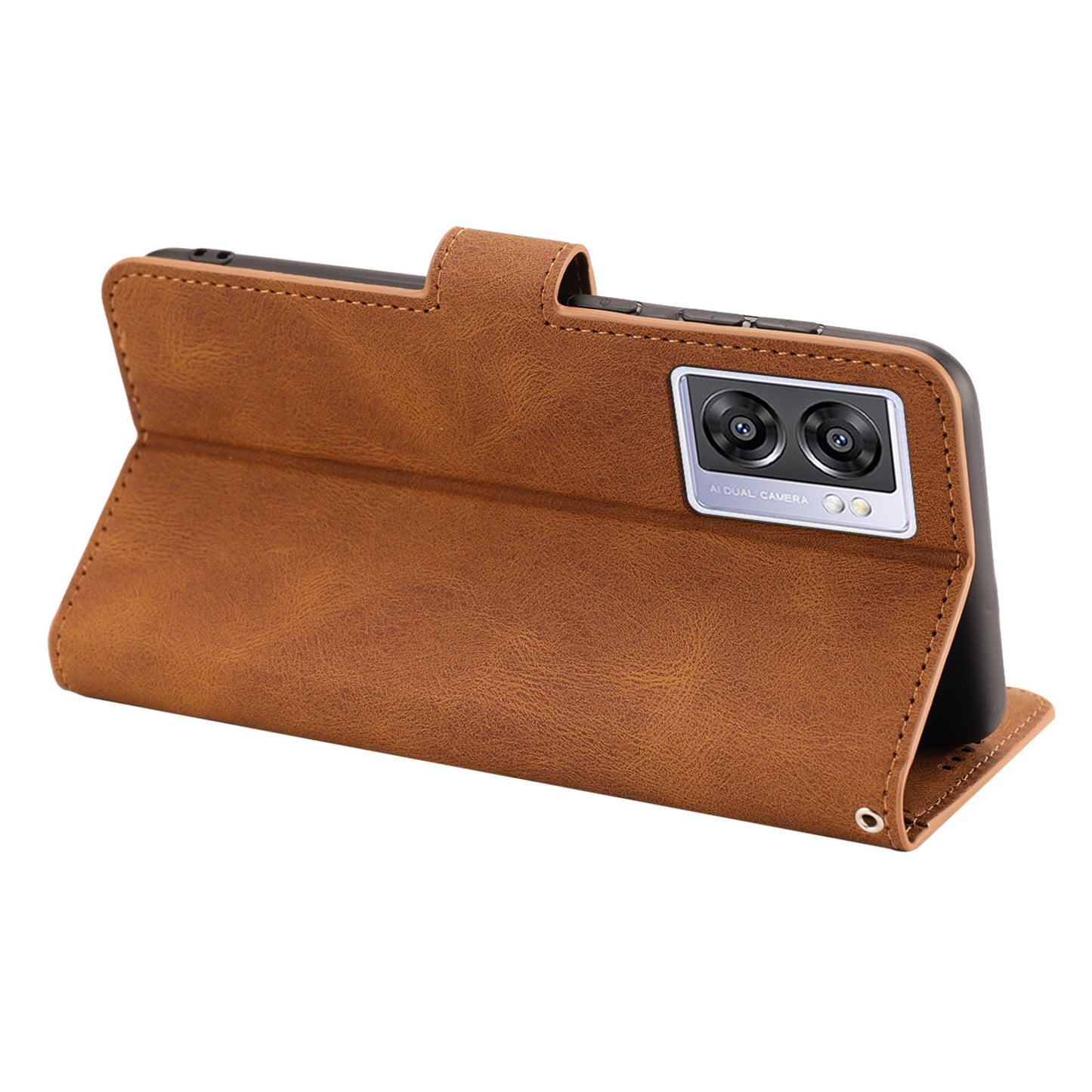 Leather Phone Case for Oppo A57 (2022) 5G / A77 5G / A97 5G / Realme Q5i / V23 5G / Narzo 50 5G / OnePlus Nord N300 5G , Wallet Stand Flip Cover