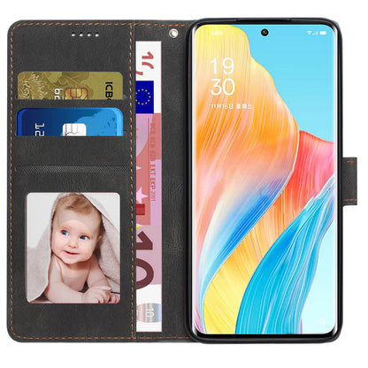 For Oppo A1 Pro 5G / Reno8 T 5G PU Leather Wallet Case Stand Flip Phone Cover with Strap