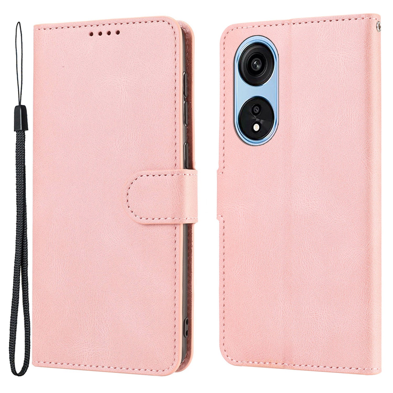 For Oppo A1 Pro 5G / Reno8 T 5G PU Leather Wallet Case Stand Flip Phone Cover with Strap