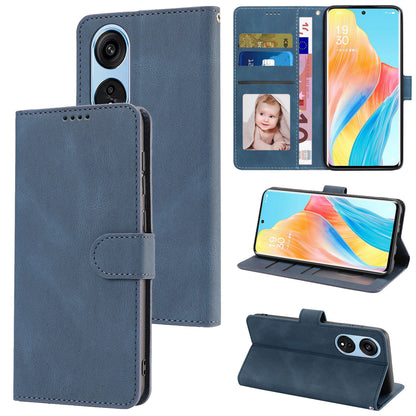 For Oppo A1 Pro 5G / Reno8 T 5G PU Leather Wallet Case Stand Flip Phone Cover with Strap