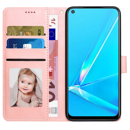 For Oppo A72 / A52 / A92 4G Wallet Phone Case PU Leather Stand Shockproof Flip Cover with Strap