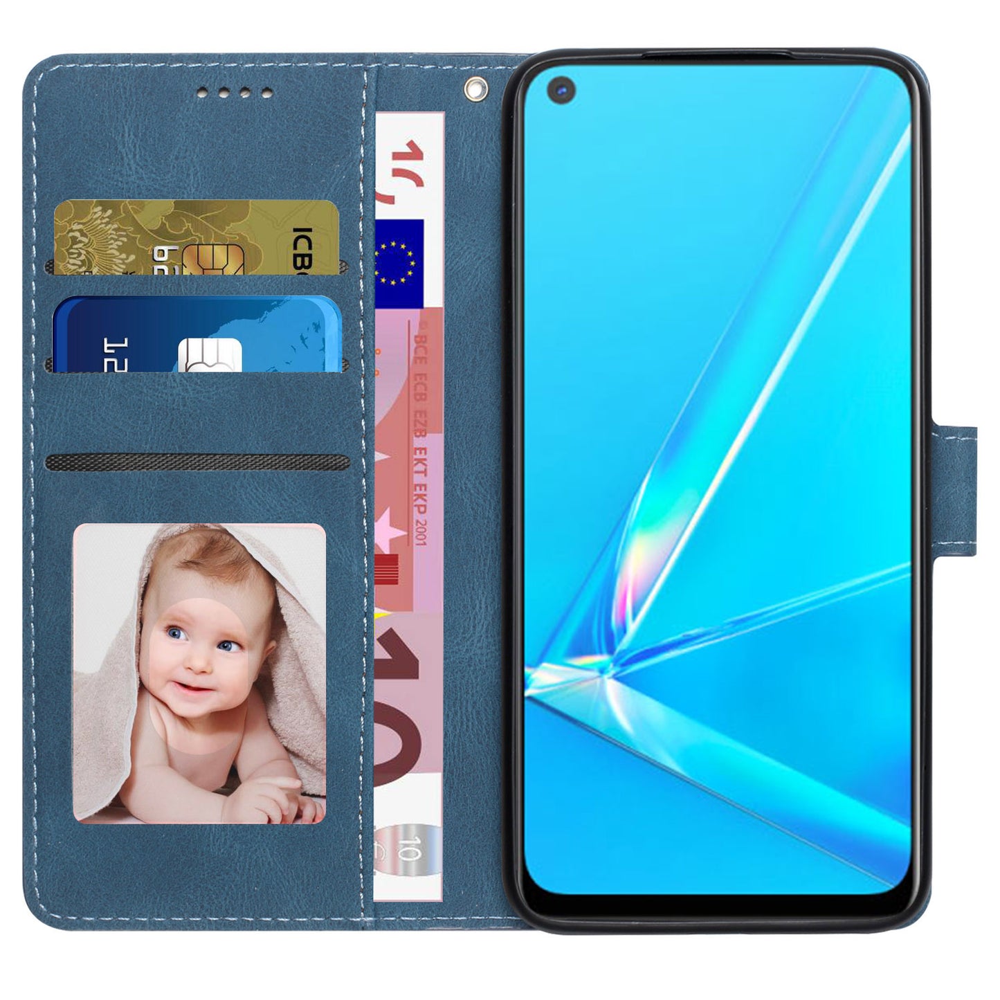 For Oppo A72 / A52 / A92 4G Wallet Phone Case PU Leather Stand Shockproof Flip Cover with Strap