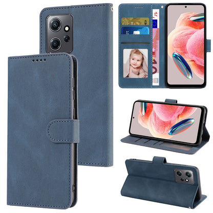 For Xiaomi Redmi Note 12 4G PU Leather Folio Flip Cover Magnetic Closure Wallet Stand Phone Case