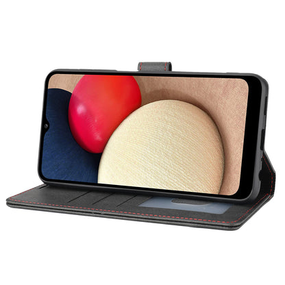 For Samsung Galaxy A24 4G Shockproof Phone Case Horizontal Line Leather Case Stand Wallet Cover