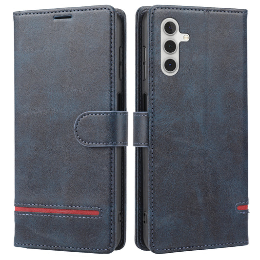 For Samsung Galaxy A24 4G Shockproof Phone Case Horizontal Line Leather Case Stand Wallet Cover