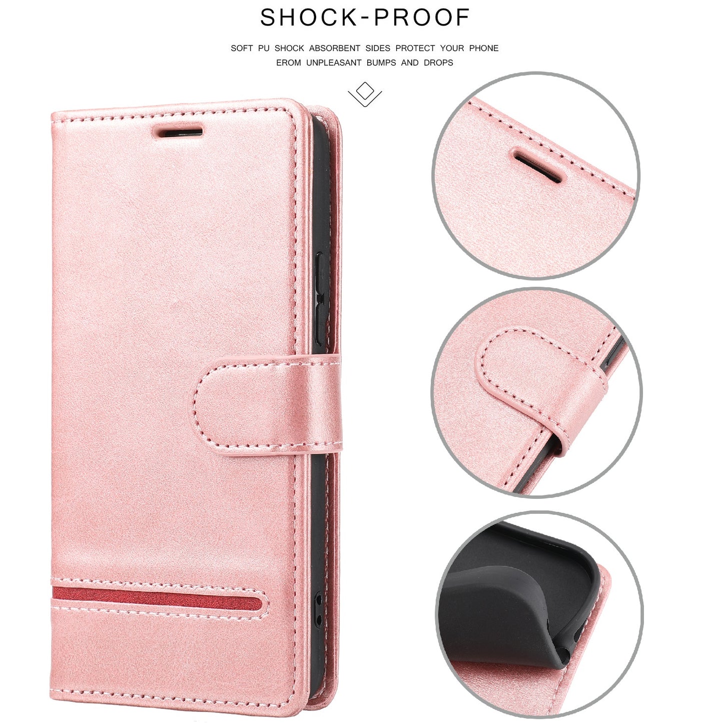 For Samsung Galaxy A24 4G Shockproof Phone Case Horizontal Line Leather Case Stand Wallet Cover
