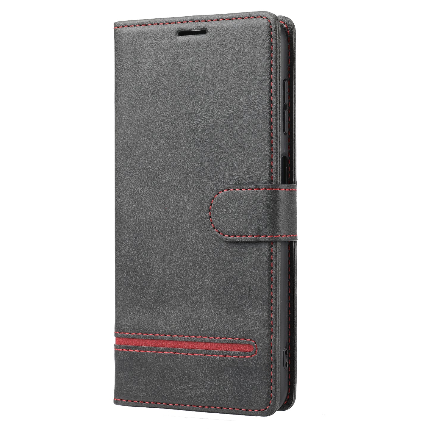 For Xiaomi Redmi Note 12 4G Wallet Phone Case Horizontal Line Leather Flip Cover with Stand