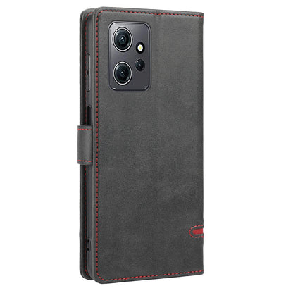 For Xiaomi Redmi Note 12 4G Wallet Phone Case Horizontal Line Leather Flip Cover with Stand