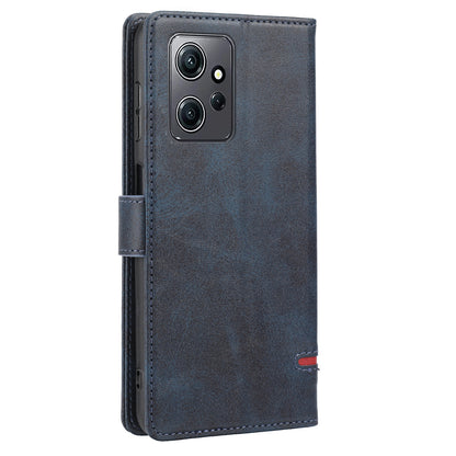For Xiaomi Redmi Note 12 4G Wallet Phone Case Horizontal Line Leather Flip Cover with Stand