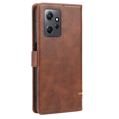 For Xiaomi Redmi Note 12 4G Wallet Phone Case Horizontal Line Leather Flip Cover with Stand