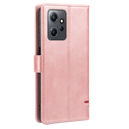 For Xiaomi Redmi Note 12 4G Wallet Phone Case Horizontal Line Leather Flip Cover with Stand