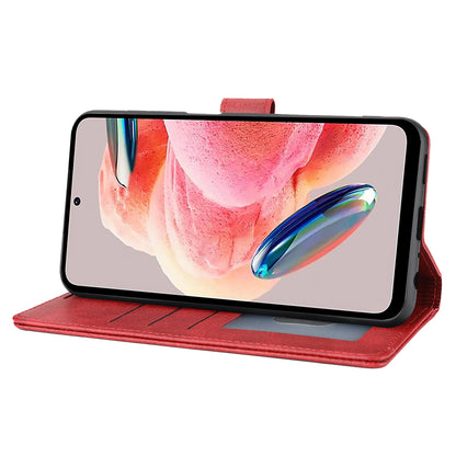 For Xiaomi Redmi Note 12 4G Wallet Phone Case Horizontal Line Leather Flip Cover with Stand