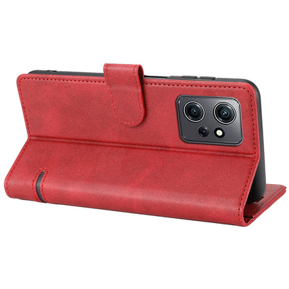 For Xiaomi Redmi Note 12 4G Wallet Phone Case Horizontal Line Leather Flip Cover with Stand