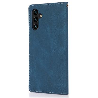 Stand Wallet Case for Samsung Galaxy M13 5G Drop Resistant PU Leather Phone Cover with Strap