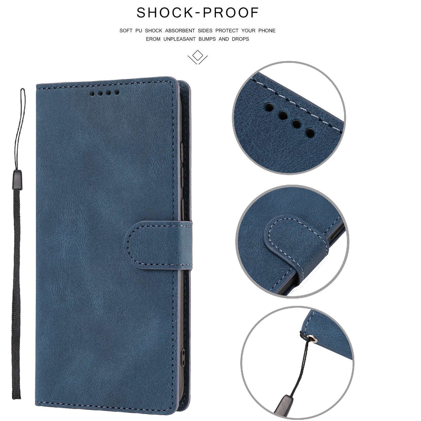 Stand Wallet Case for Samsung Galaxy M13 5G Drop Resistant PU Leather Phone Cover with Strap