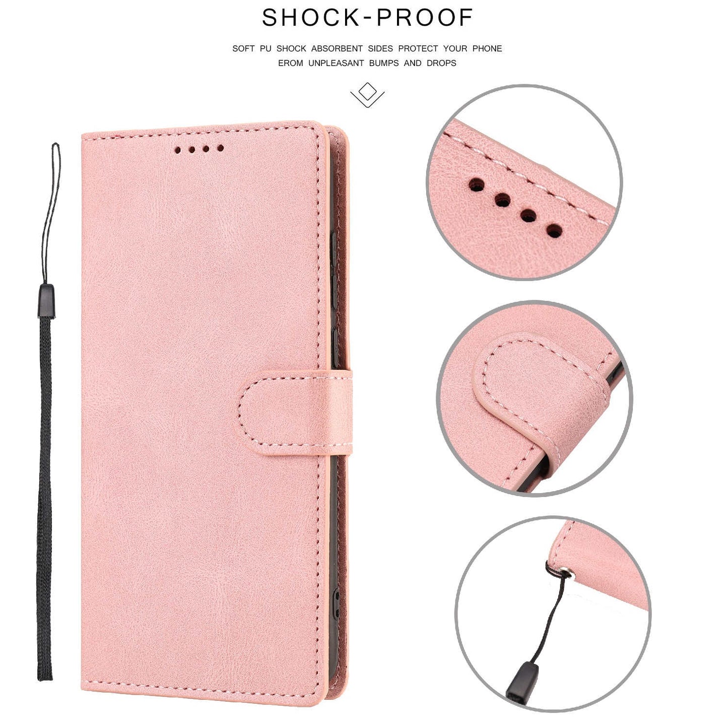 Stand Wallet Case for Samsung Galaxy M13 5G Drop Resistant PU Leather Phone Cover with Strap