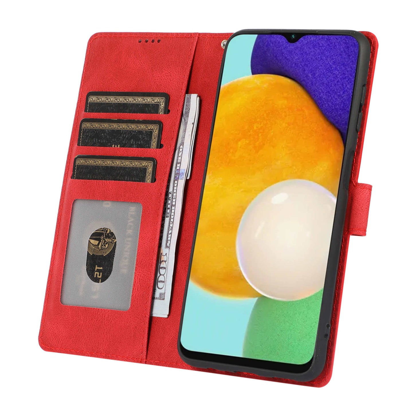 Stand Wallet Case for Samsung Galaxy M13 5G Drop Resistant PU Leather Phone Cover with Strap