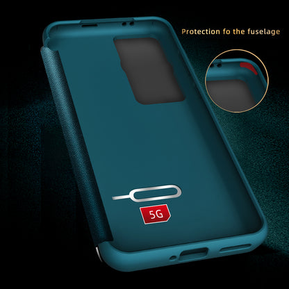For Huawei P60 Anti-Drop Case View Window PU Leather Flip Cover TPU Acrylic Phone Case