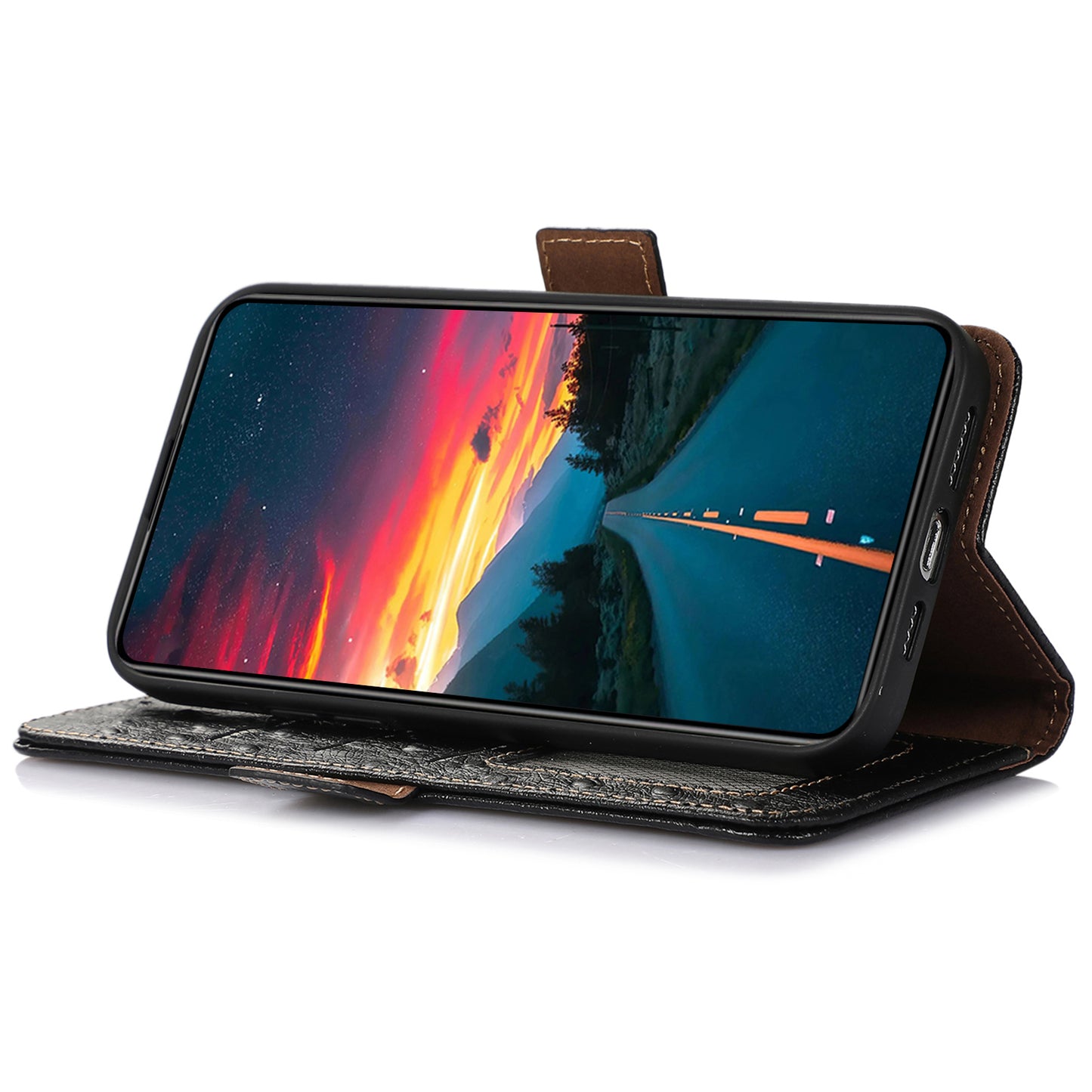 RFID Blocking Phone Case for Xiaomi Redmi Note 12 Turbo / Poco F5 5G , Wallet Stand Genuine Cow Leather Cover