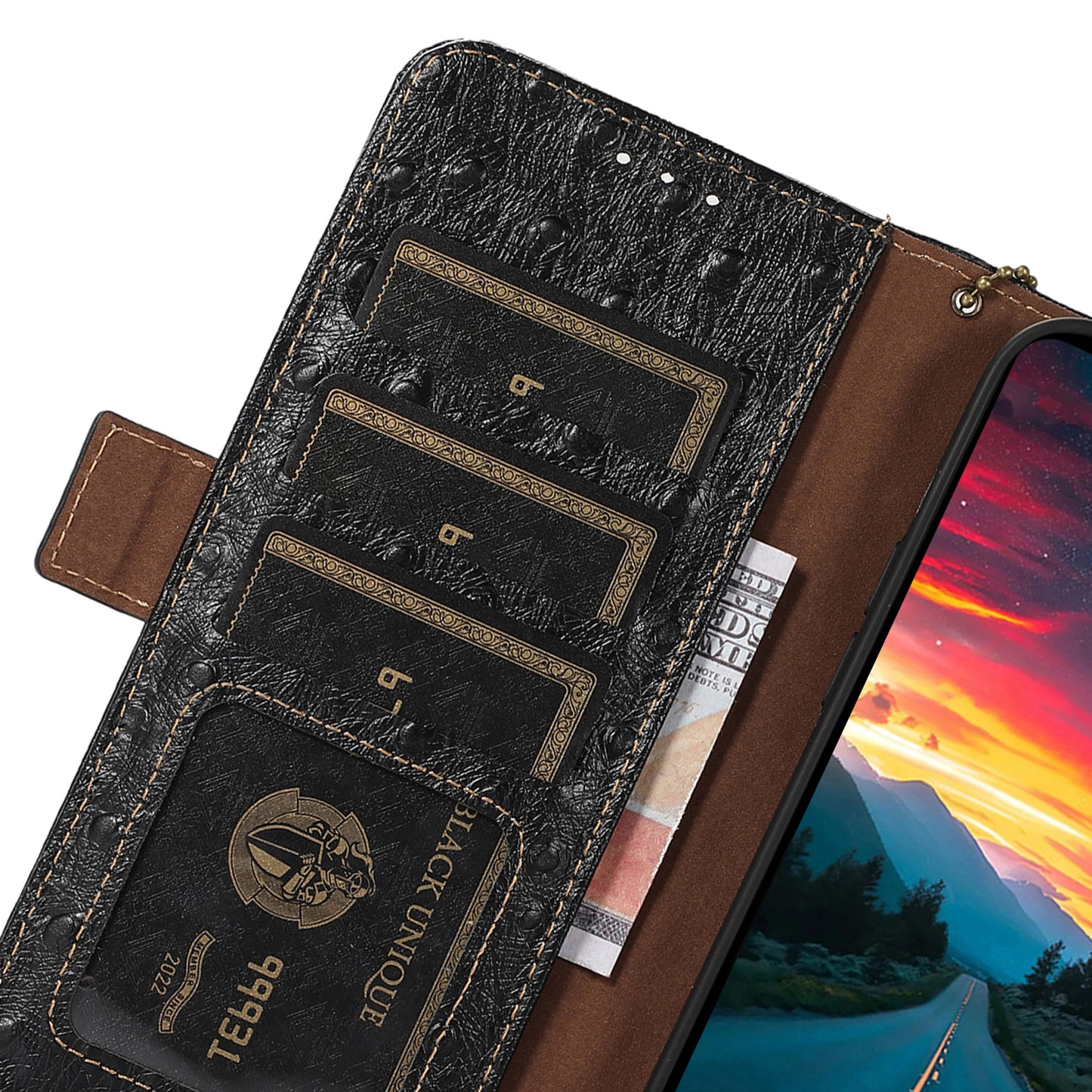 RFID Blocking Phone Case for Xiaomi Redmi Note 12 Turbo / Poco F5 5G , Wallet Stand Genuine Cow Leather Cover