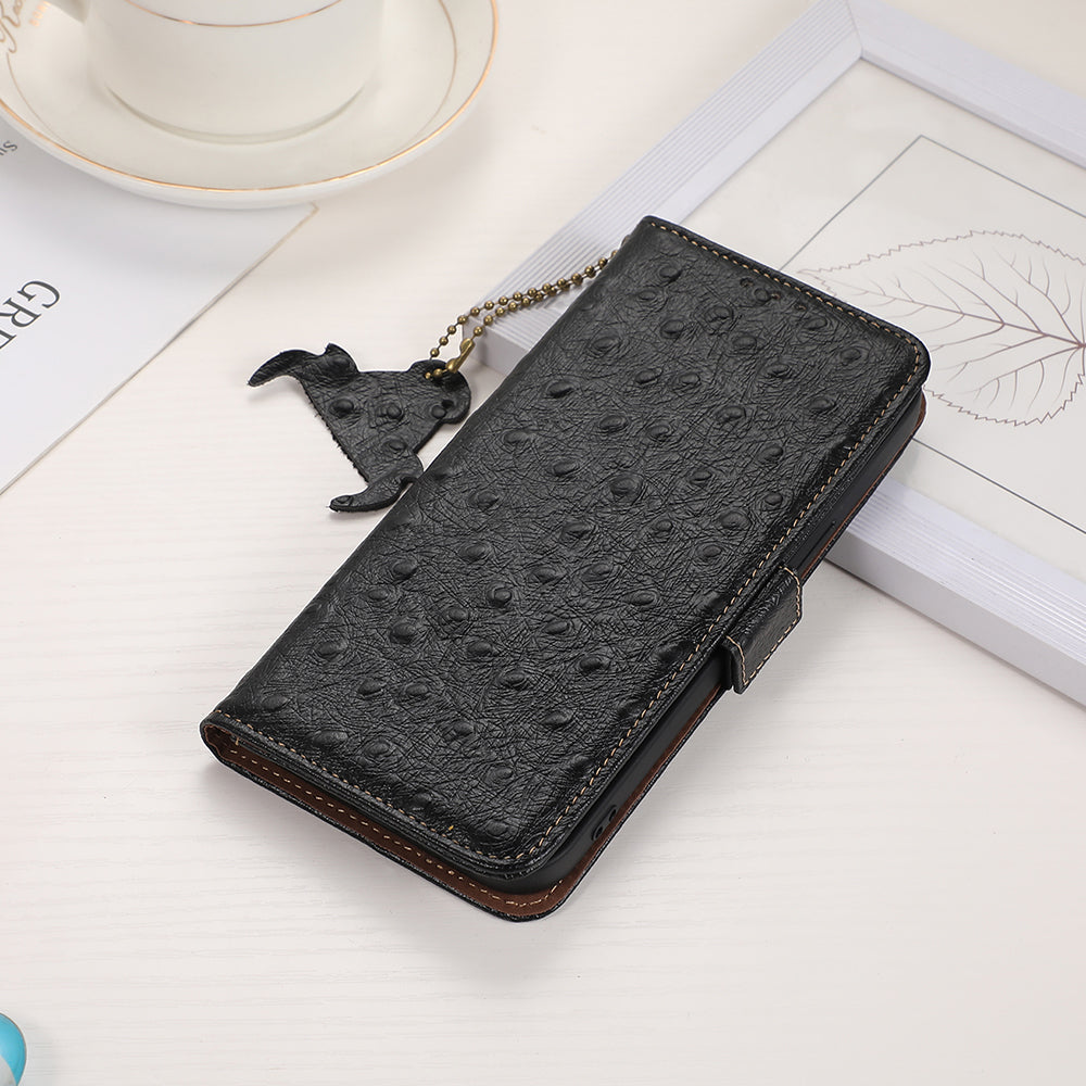 RFID Blocking Phone Case for Xiaomi Redmi Note 12 Turbo / Poco F5 5G , Wallet Stand Genuine Cow Leather Cover