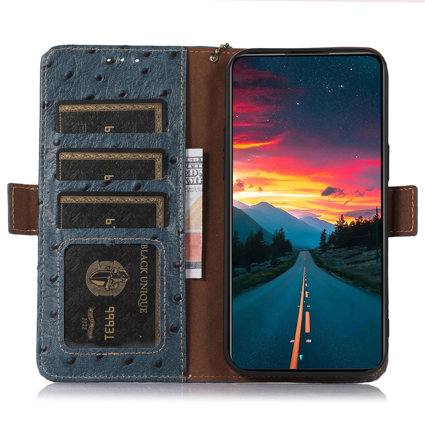 RFID Blocking Phone Case for Xiaomi Redmi Note 12 Turbo / Poco F5 5G , Wallet Stand Genuine Cow Leather Cover