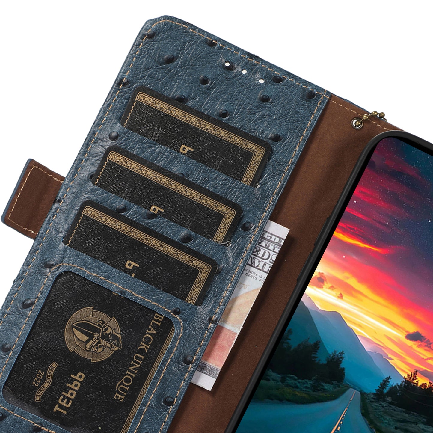 RFID Blocking Phone Case for Xiaomi Redmi Note 12 Turbo / Poco F5 5G , Wallet Stand Genuine Cow Leather Cover