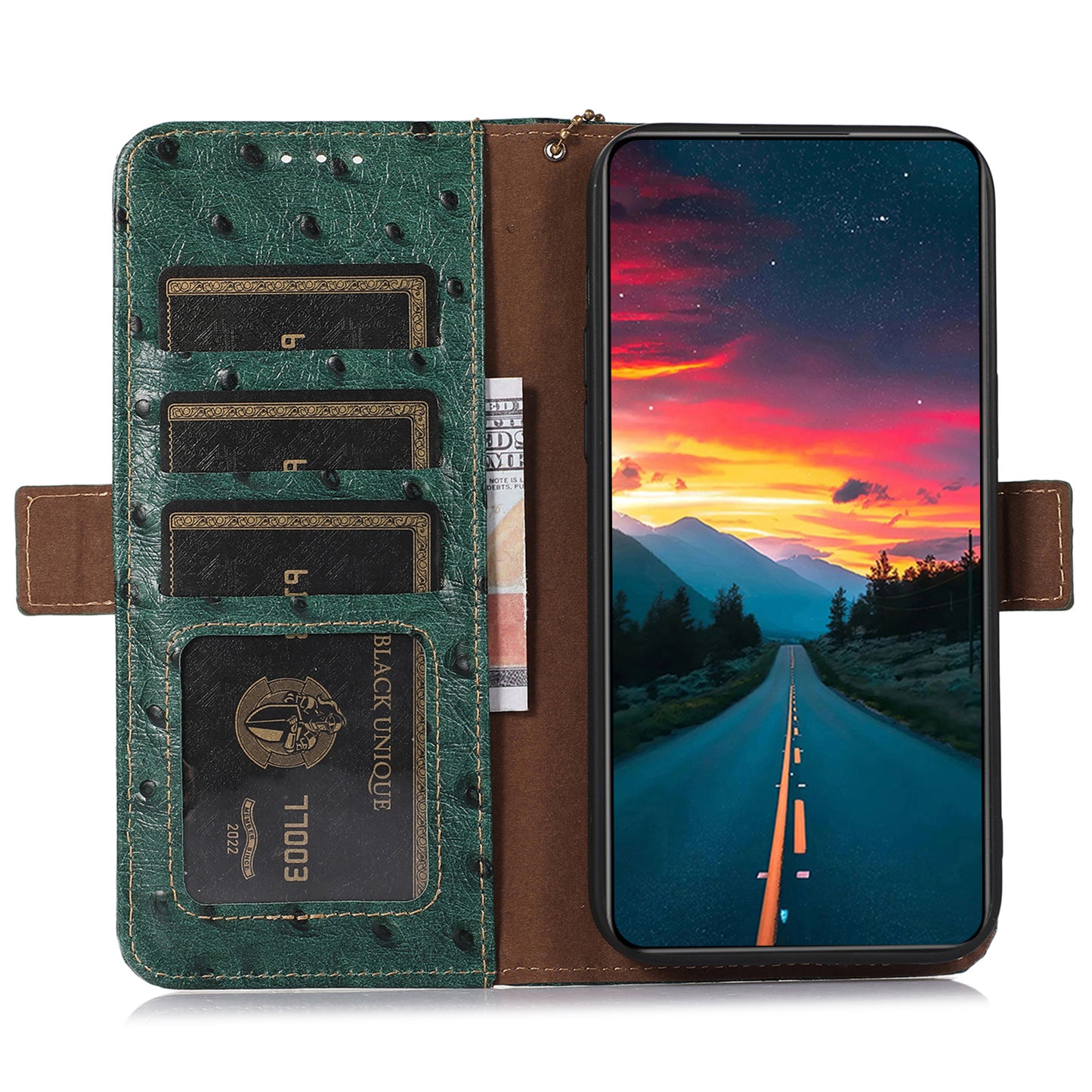 RFID Blocking Phone Case for Xiaomi Redmi Note 12 Turbo / Poco F5 5G , Wallet Stand Genuine Cow Leather Cover