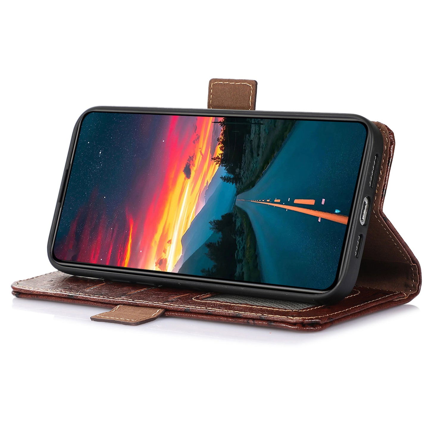 RFID Blocking Phone Case for Xiaomi Redmi Note 12 Turbo / Poco F5 5G , Wallet Stand Genuine Cow Leather Cover