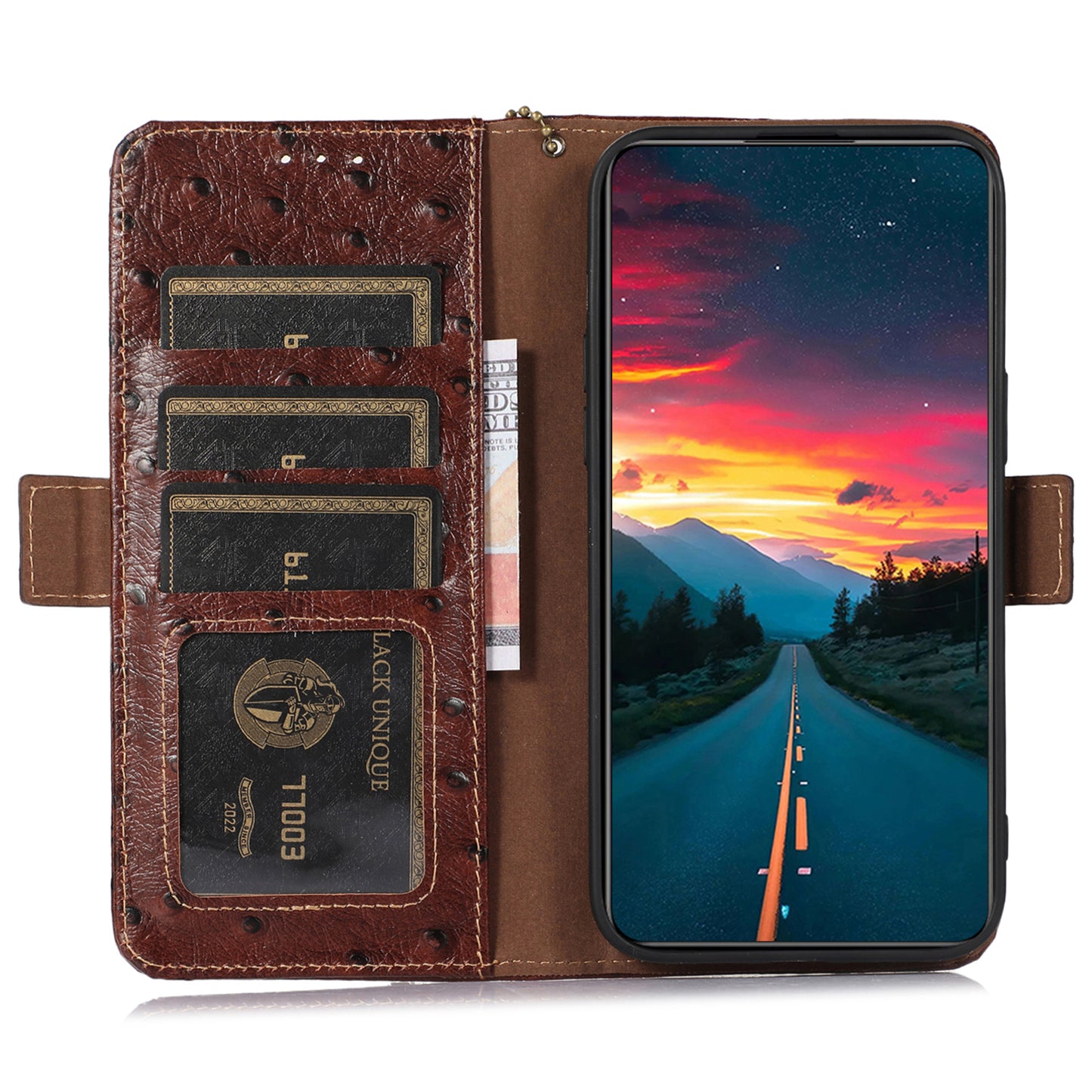 RFID Blocking Phone Case for Xiaomi Redmi Note 12 Turbo / Poco F5 5G , Wallet Stand Genuine Cow Leather Cover