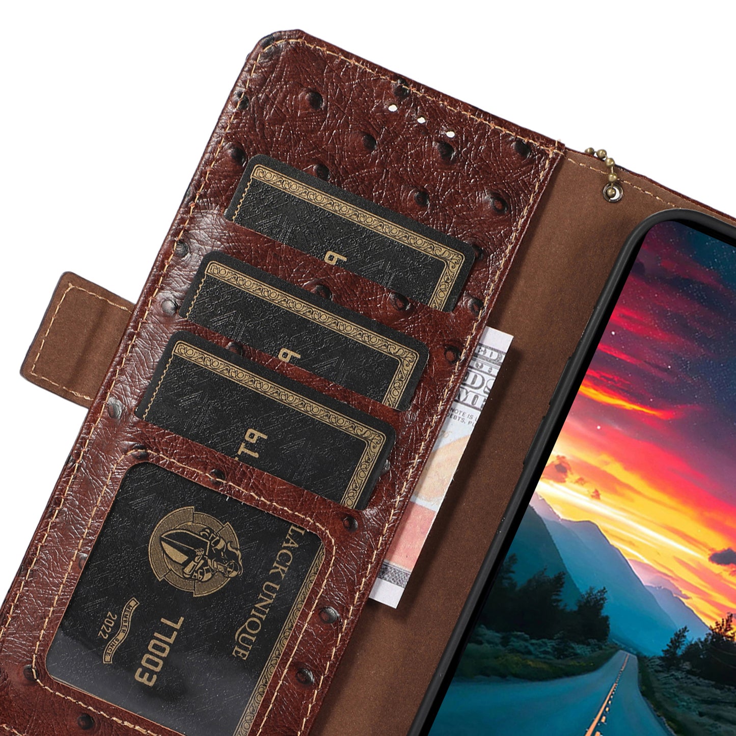 RFID Blocking Phone Case for Xiaomi Redmi Note 12 Turbo / Poco F5 5G , Wallet Stand Genuine Cow Leather Cover