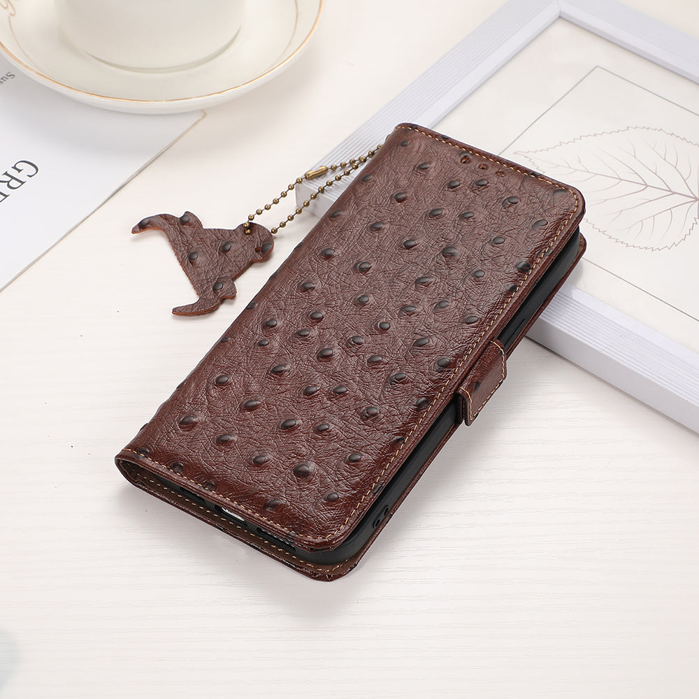 RFID Blocking Phone Case for Xiaomi Redmi Note 12 Turbo / Poco F5 5G , Wallet Stand Genuine Cow Leather Cover