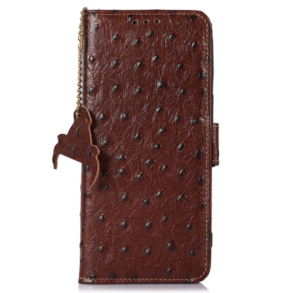 RFID Blocking Phone Case for Xiaomi Redmi Note 12 Turbo / Poco F5 5G , Wallet Stand Genuine Cow Leather Cover