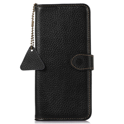 For Xiaomi Redmi Note 12 Turbo / Poco F5 5G RFID Blocking Stand Wallet Phone Case Genuine Cow Leather Phone Cover