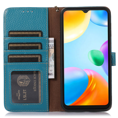 For Xiaomi Redmi Note 12 Turbo / Poco F5 5G RFID Blocking Stand Wallet Phone Case Genuine Cow Leather Phone Cover