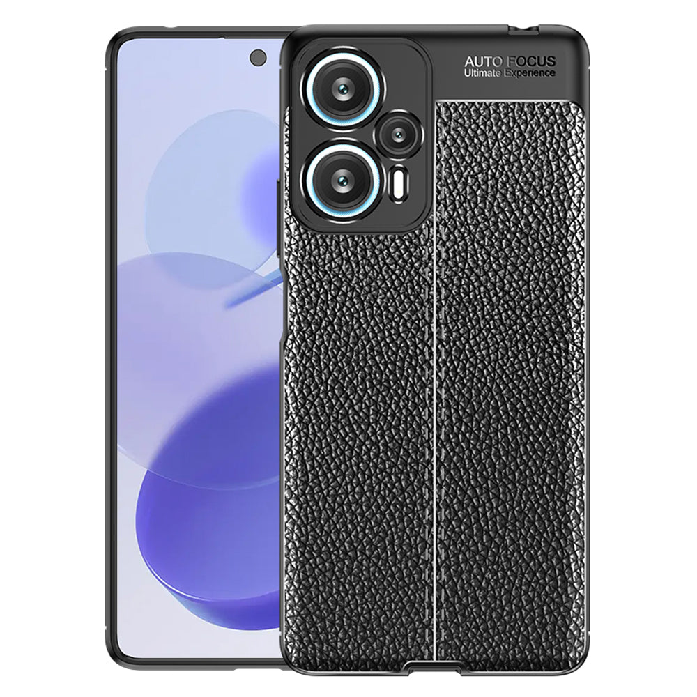 For Xiaomi Redmi Note 12 Turbo / Poco F5 5G Flexible TPU Phone Cover Litchi Texture Protective Phone Case
