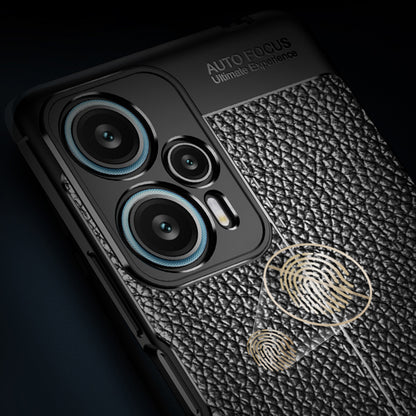For Xiaomi Redmi Note 12 Turbo / Poco F5 5G Flexible TPU Phone Cover Litchi Texture Protective Phone Case