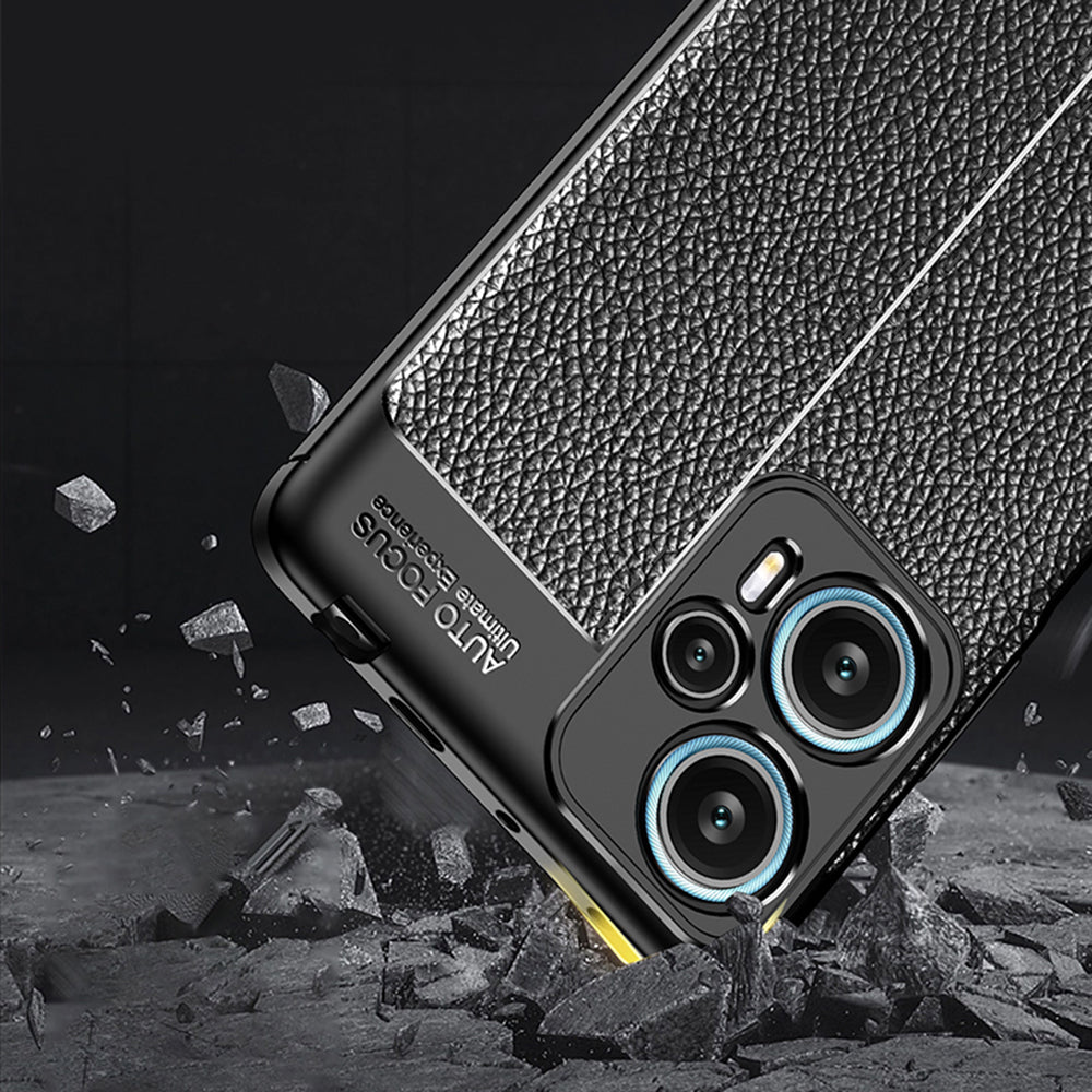 For Xiaomi Redmi Note 12 Turbo / Poco F5 5G Flexible TPU Phone Cover Litchi Texture Protective Phone Case