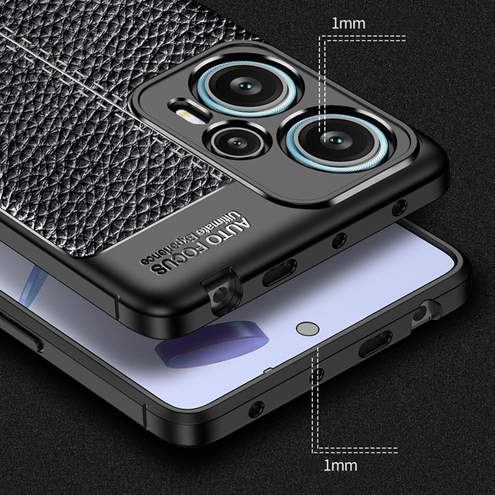 For Xiaomi Redmi Note 12 Turbo / Poco F5 5G Flexible TPU Phone Cover Litchi Texture Protective Phone Case