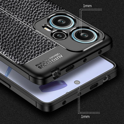 For Xiaomi Redmi Note 12 Turbo / Poco F5 5G Flexible TPU Phone Cover Litchi Texture Protective Phone Case