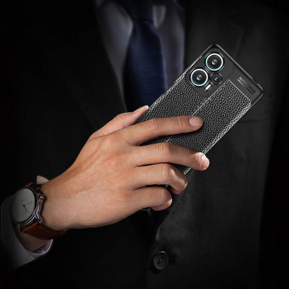 For Xiaomi Redmi Note 12 Turbo / Poco F5 5G Flexible TPU Phone Cover Litchi Texture Protective Phone Case