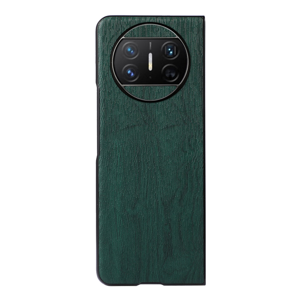 For Huawei Mate X3 5G Wood Texture Phone Case Anti-drop Leather Coated PC Phone Cover