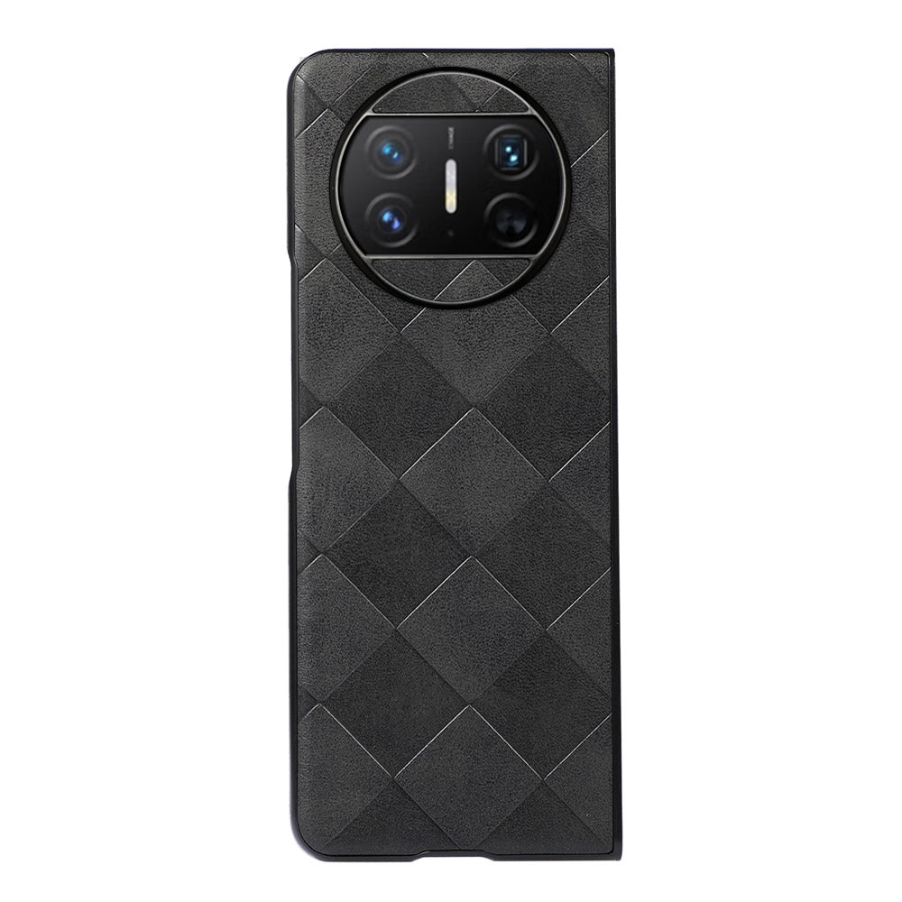For Huawei Mate X3 5G Grid Texture Phone Case Leather Coated PC Cell Phone Cover