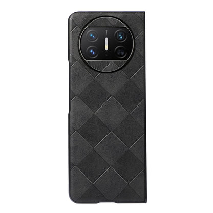 For Huawei Mate X3 5G Grid Texture Phone Case Leather Coated PC Cell Phone Cover