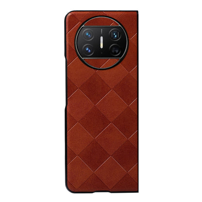 For Huawei Mate X3 5G Grid Texture Phone Case Leather Coated PC Cell Phone Cover
