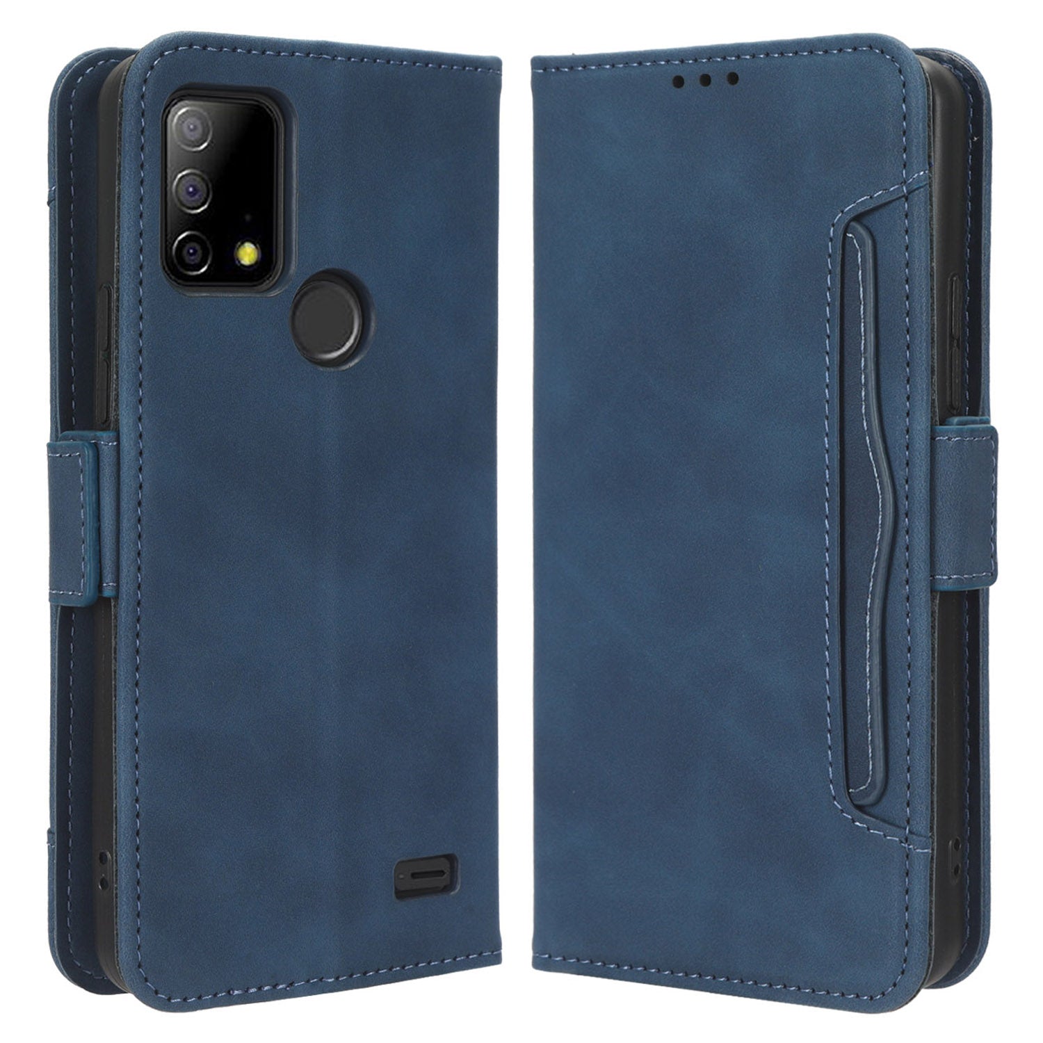 For Vodafone Smart T23 Wallet Phone Case Multiple Card Slots Phone Shell Leather Flip Cover with Stand