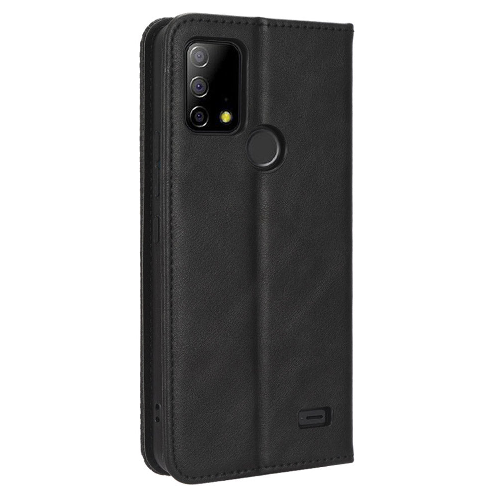 For Vodafone Smart T23 Retro Phone Cover Magnetic PU Leather Stand Cell Phone Wallet Case